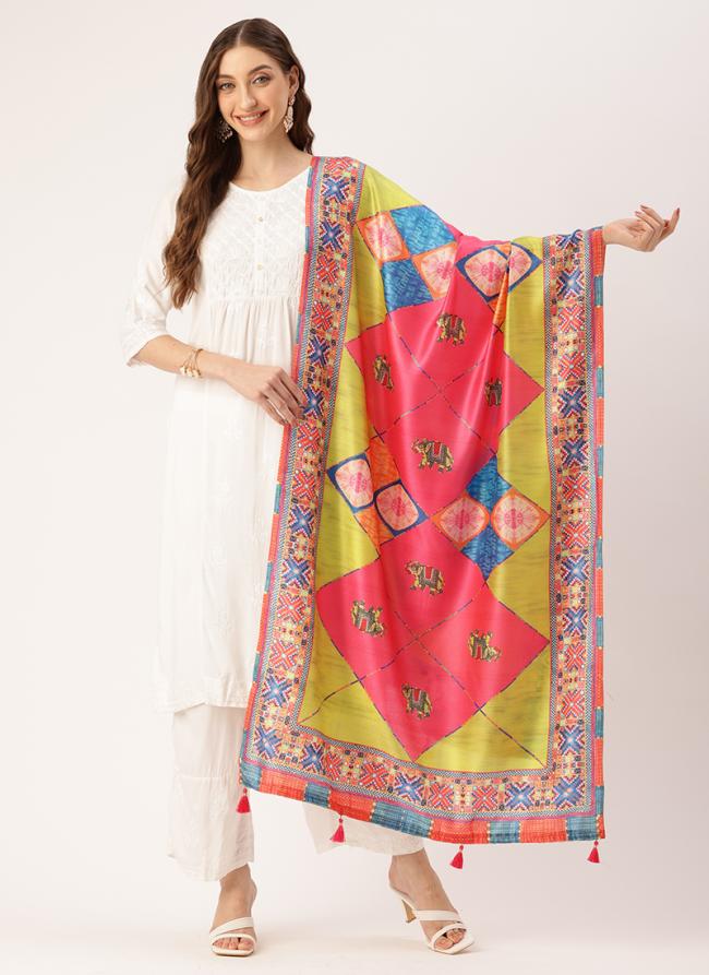 Cotton Multi Colour Casual Wear Printed Dupatta